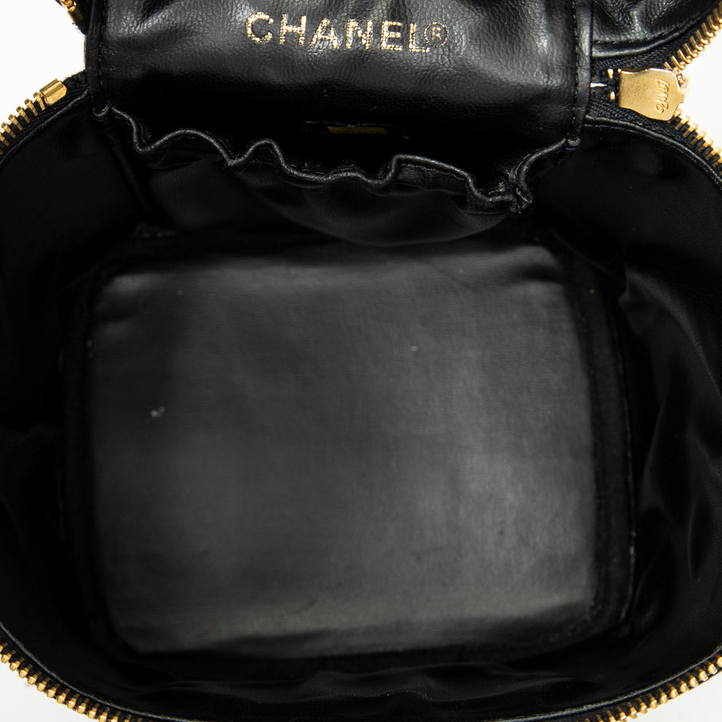 Handbag Timeless Tall Vanity Case Black Caviar Leather