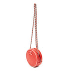 Shoulder Bag Color Pop Round Chain Clutch Red Quilted Lambskin Leather