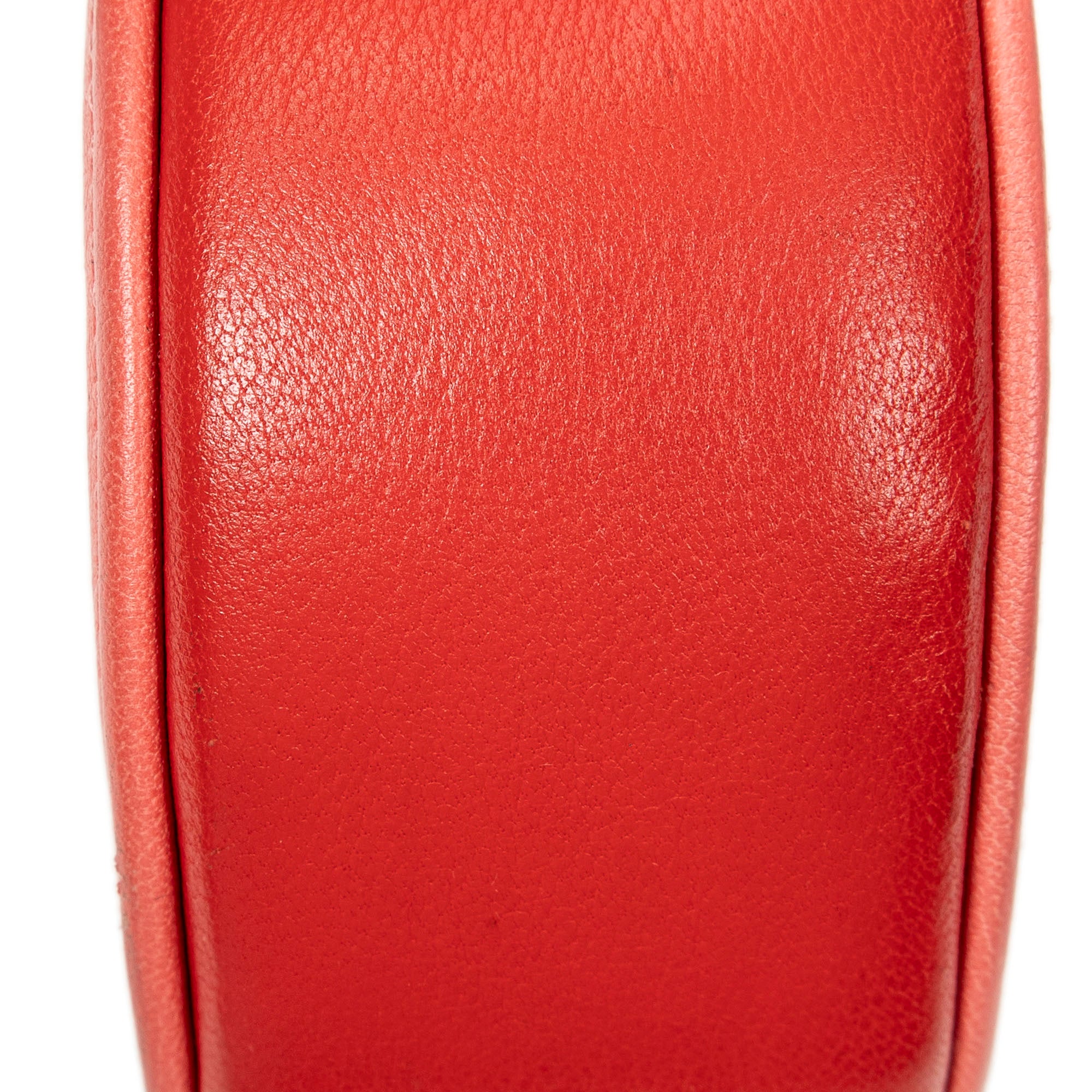 Shoulder Bag Color Pop Round Chain Clutch Red Quilted Lambskin Leather