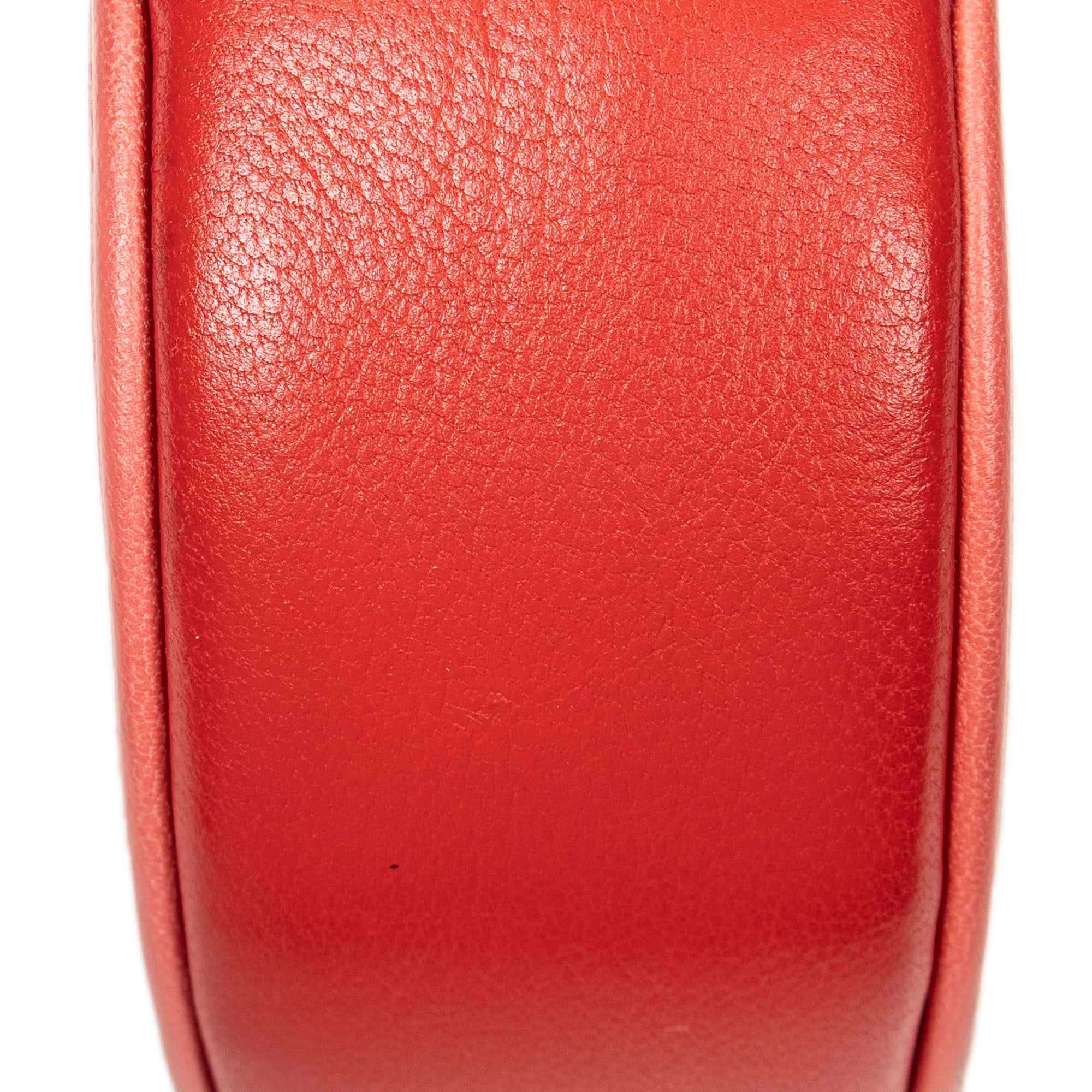 Shoulder Bag Color Pop Round Chain Clutch Red Quilted Lambskin Leather