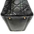 Shoulder Bag Medium Lady Dior Zip Black Cannage Lambskin Leather