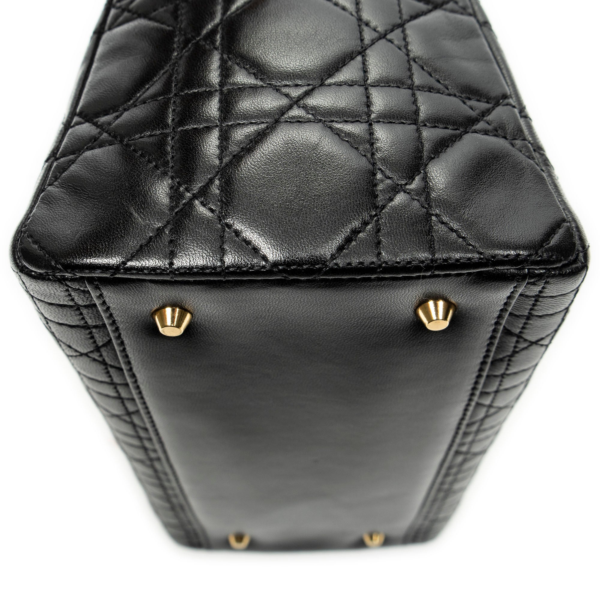 Shoulder Bag Medium Lady Dior Zip Black Cannage Lambskin Leather