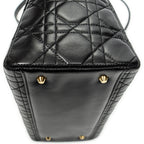 Shoulder Bag Medium Lady Dior Zip Black Cannage Lambskin Leather
