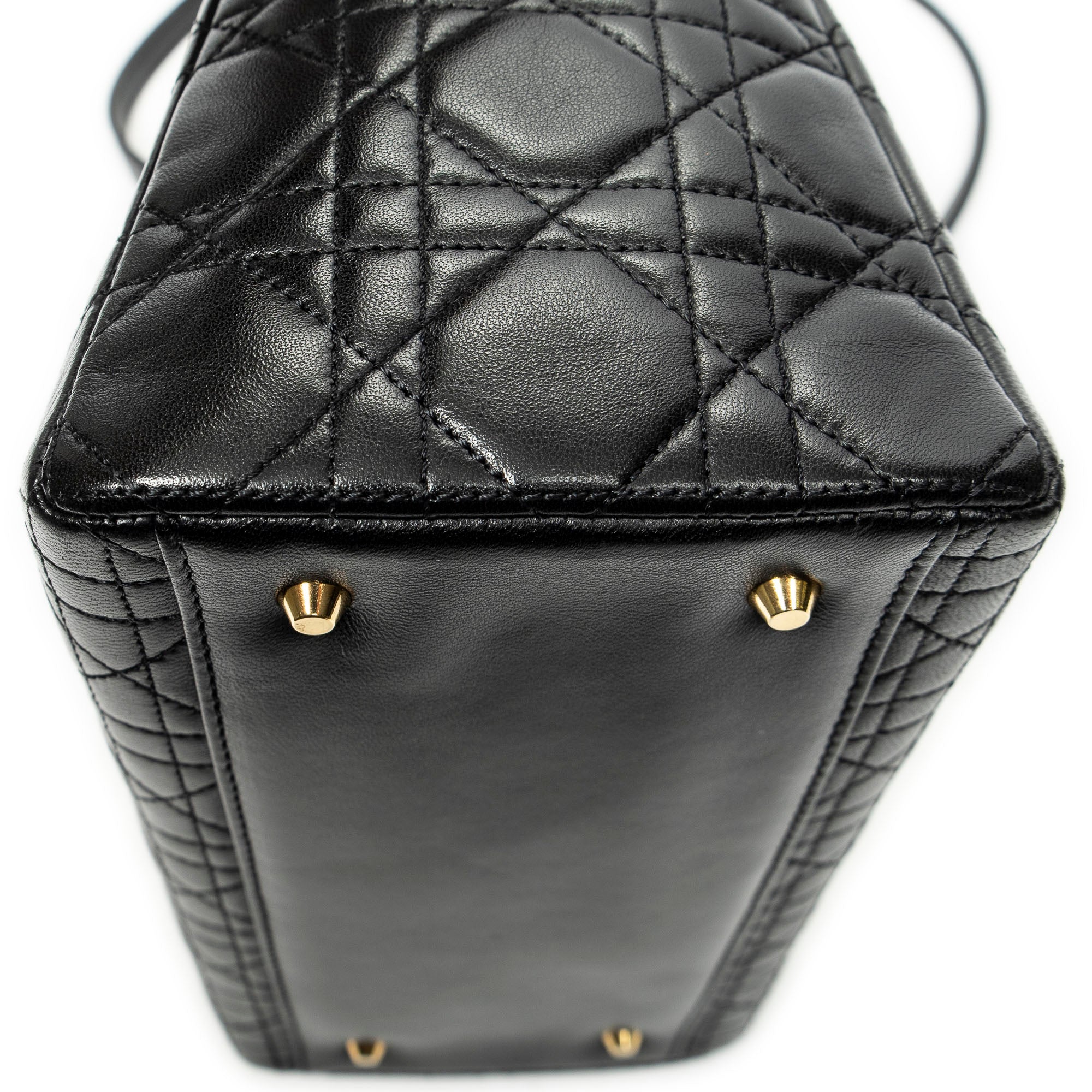 Shoulder Bag Medium Lady Dior Zip Black Cannage Lambskin Leather