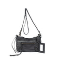 Shoulder Bag Classic Hip Crossbody Black Distressed Calfskin Leather