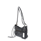 Shoulder Bag Classic Hip Crossbody Black Distressed Calfskin Leather