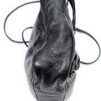 Shoulder Bag Classic Hip Crossbody Black Distressed Calfskin Leather