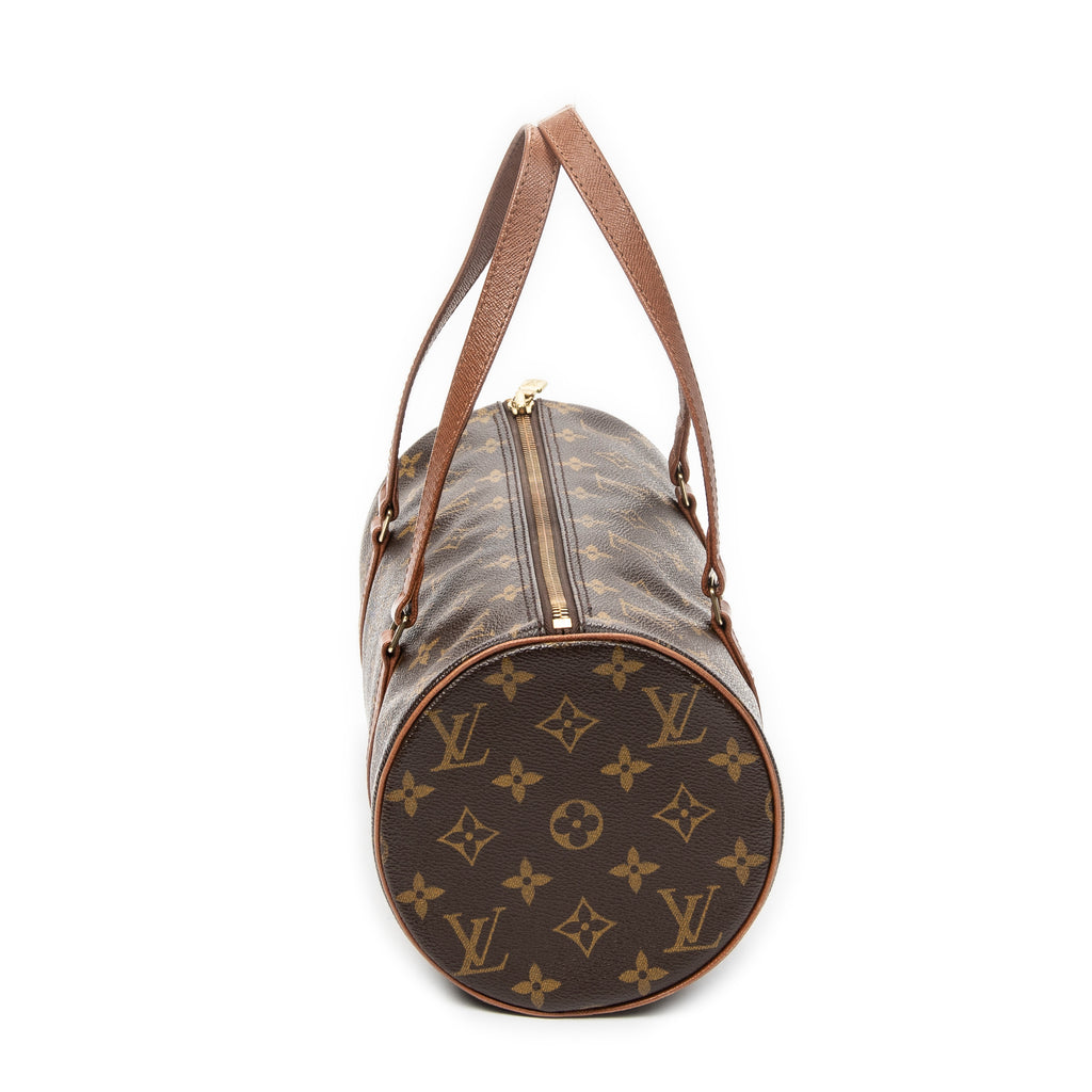 Handbag Papillon 30 Brown Monogram Canvas