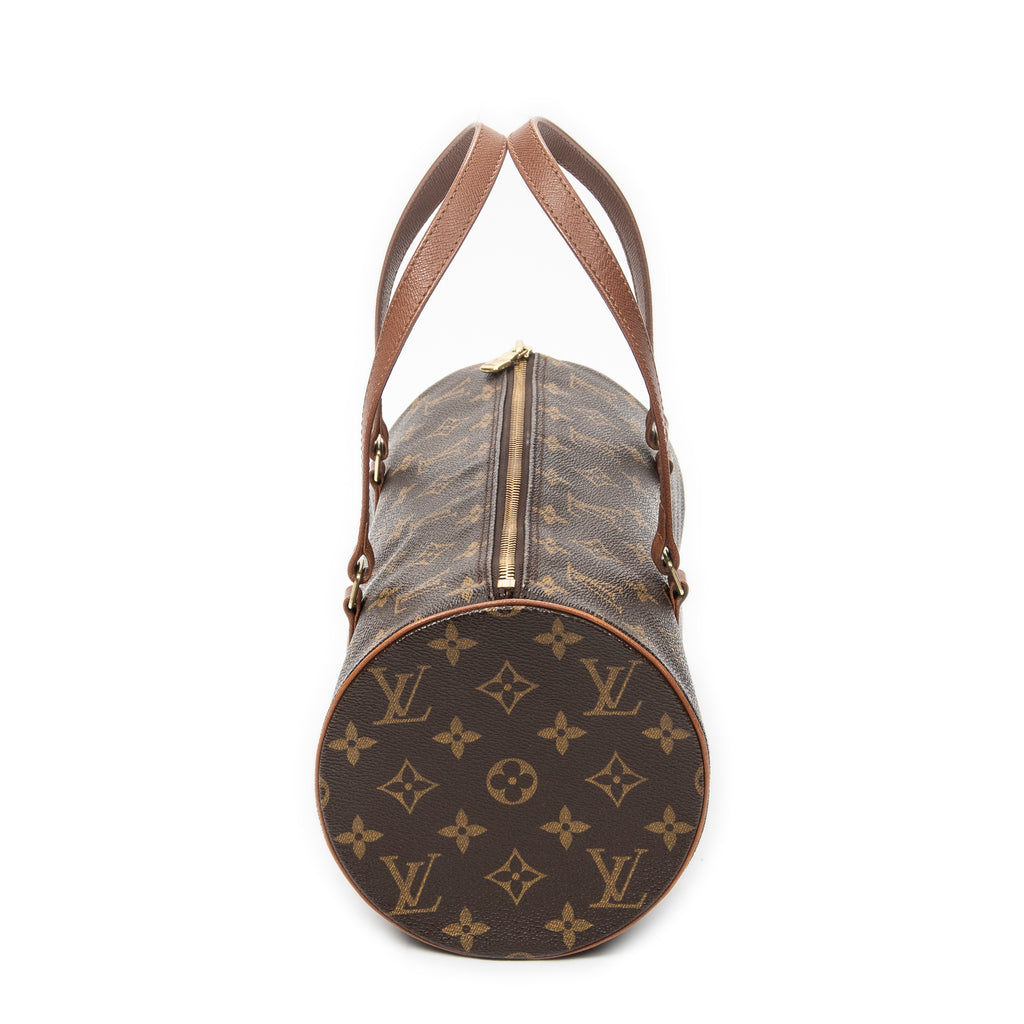 Handbag Papillon 30 Brown Monogram Canvas