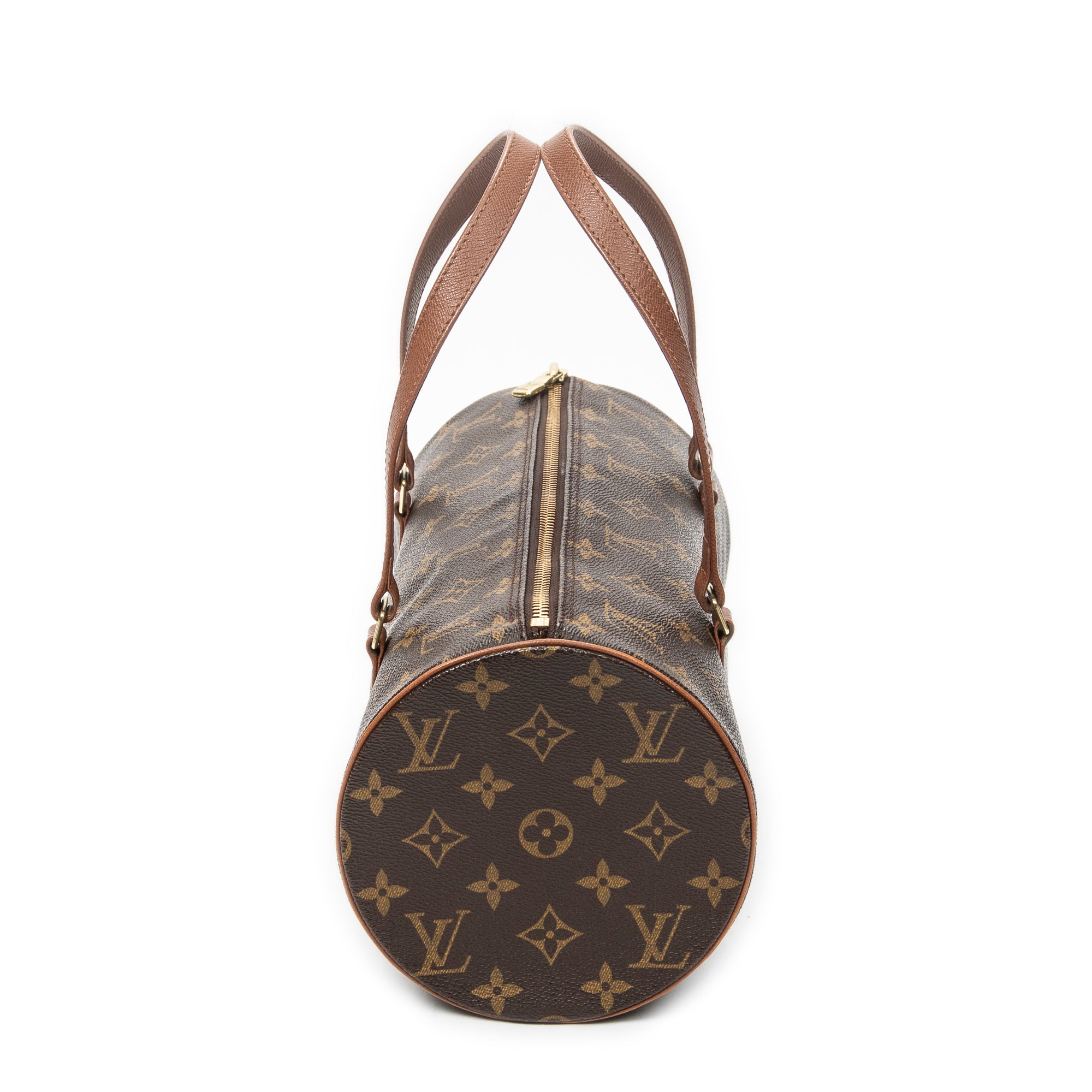 Handbag Papillon 30 Brown Monogram Canvas
