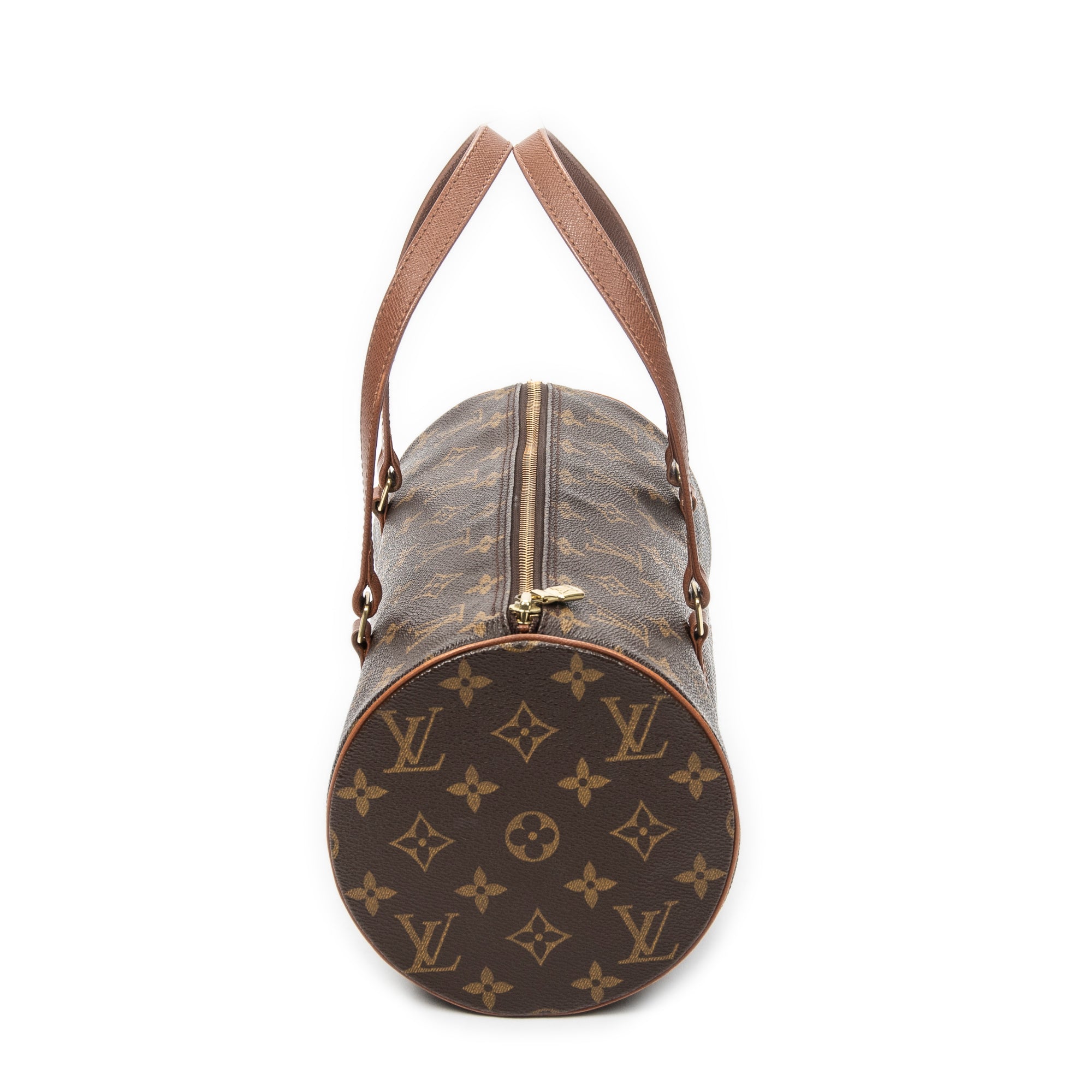 Handbag Papillon 30 Brown Monogram Canvas