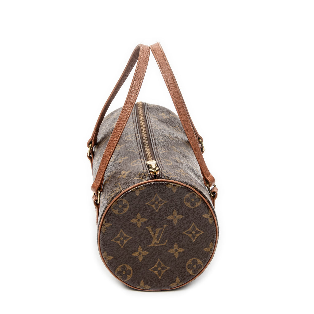Handbag Papillon 26 Brown Monogram Canvas