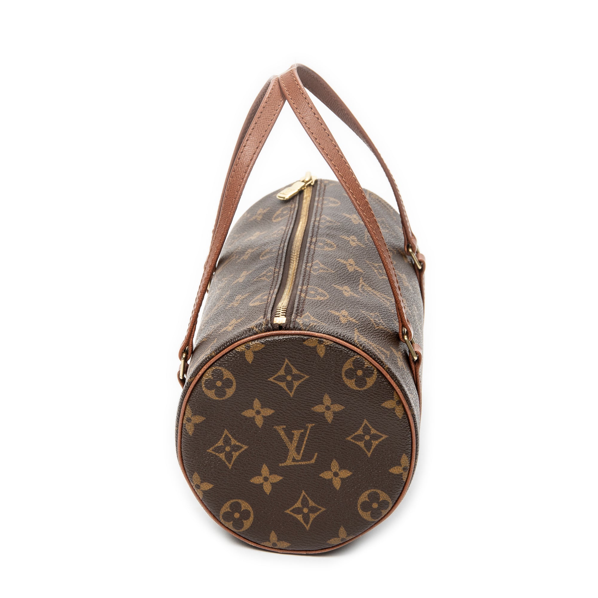 Handbag Papillon 26 Brown Monogram Canvas