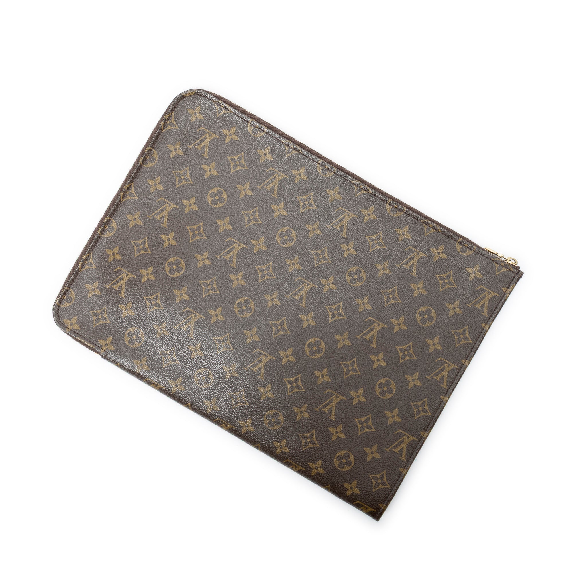 Handbag Poche Documents GM Brown Monogram Canvas