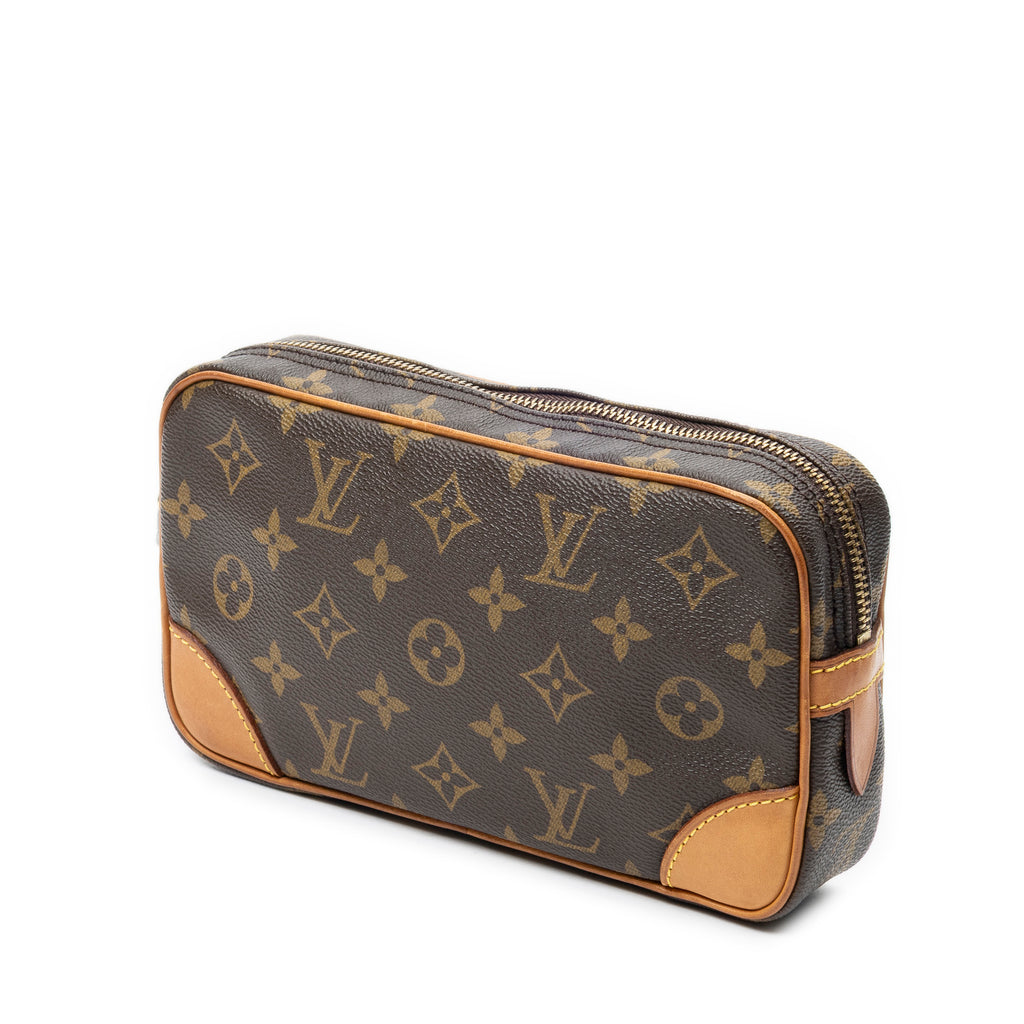 Clutch Marly Dragonne PM Brown Monogram Canvas