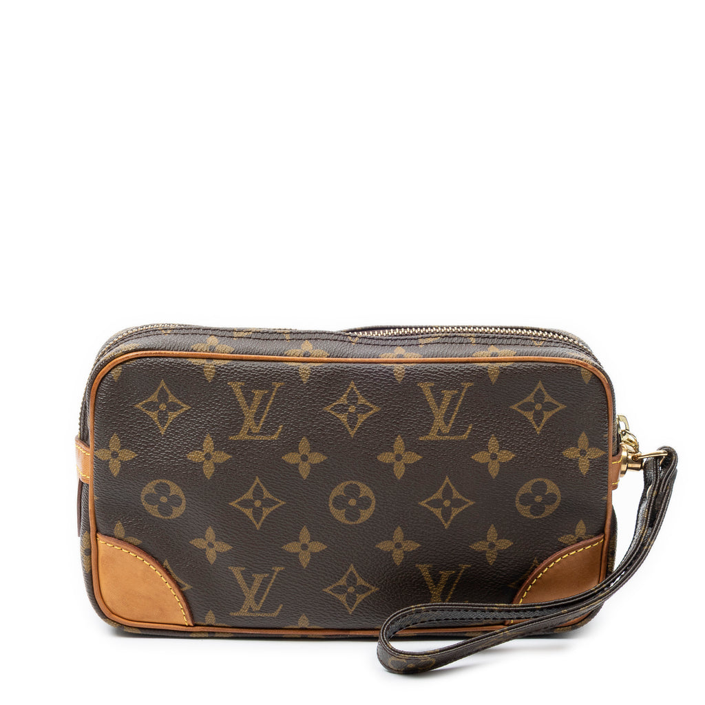 Clutch Marly Dragonne PM Brown Monogram Canvas