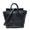 Shoulder Bag Nano Luggage Black Grained Calfskin Leather