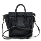 Shoulder Bag Nano Luggage Black Grained Calfskin Leather