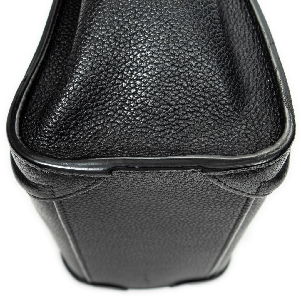 Shoulder Bag Nano Luggage Black Grained Calfskin Leather