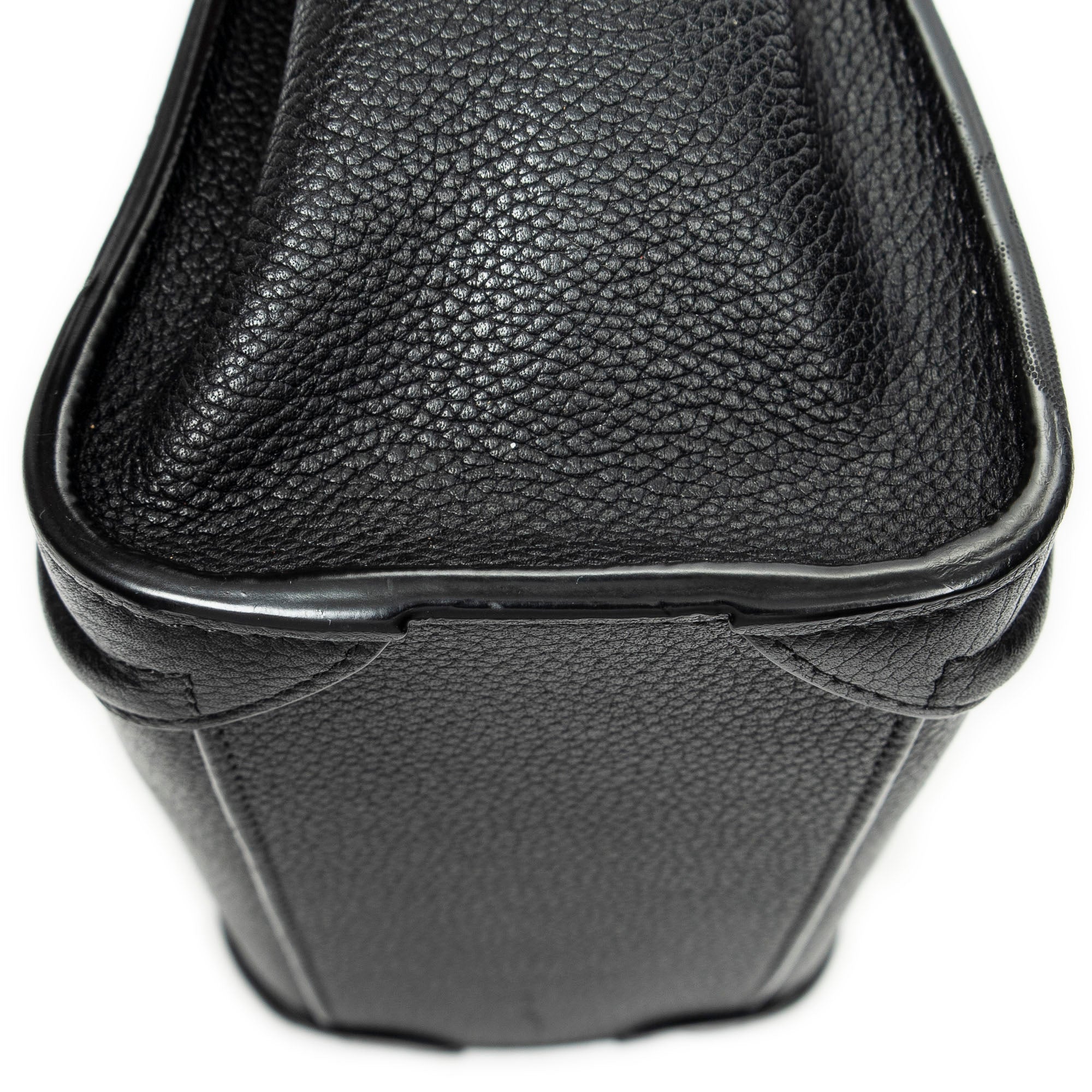 Shoulder Bag Nano Luggage Black Grained Calfskin Leather