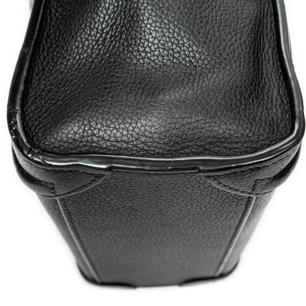 Shoulder Bag Nano Luggage Black Grained Calfskin Leather