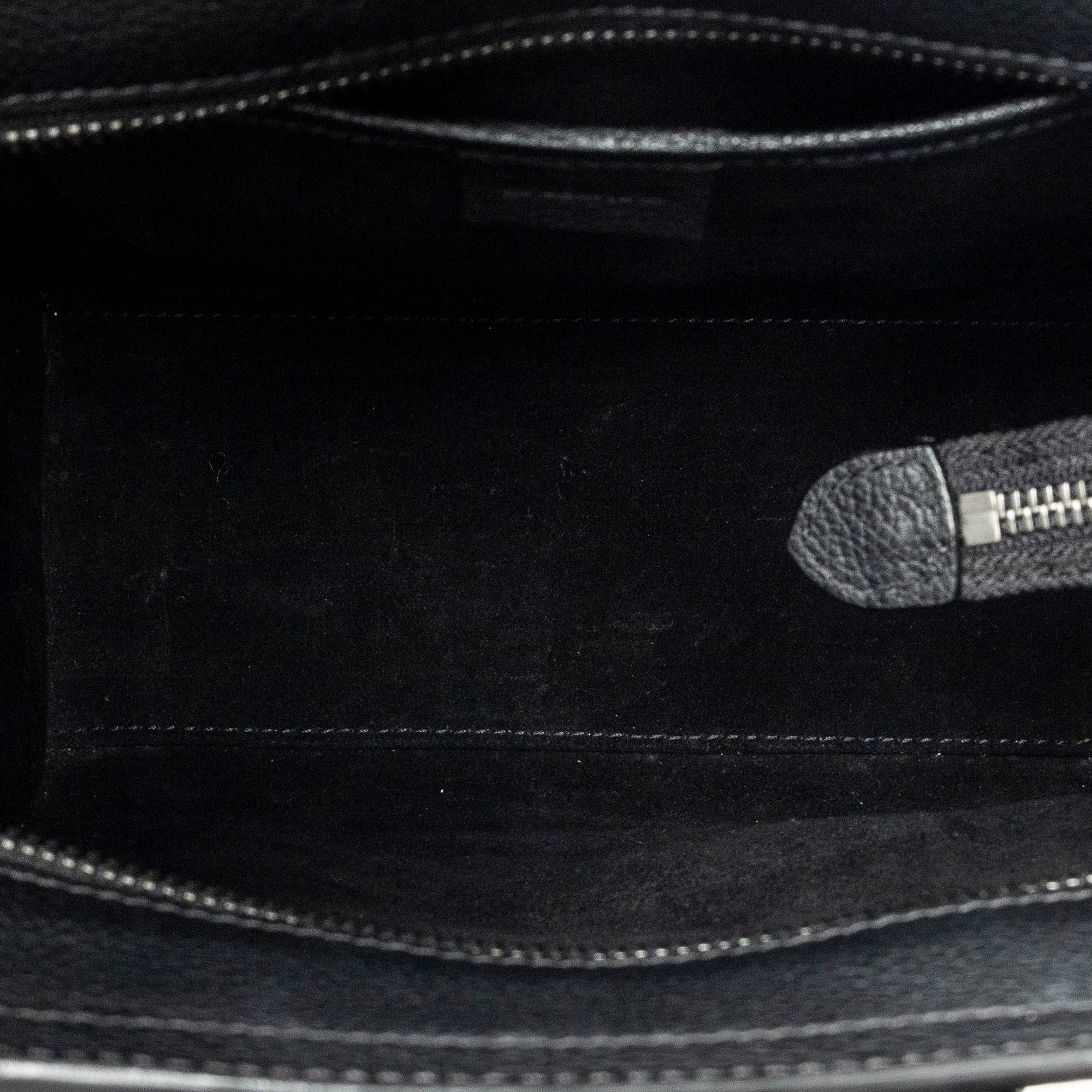 Shoulder Bag Nano Luggage Black Grained Calfskin Leather