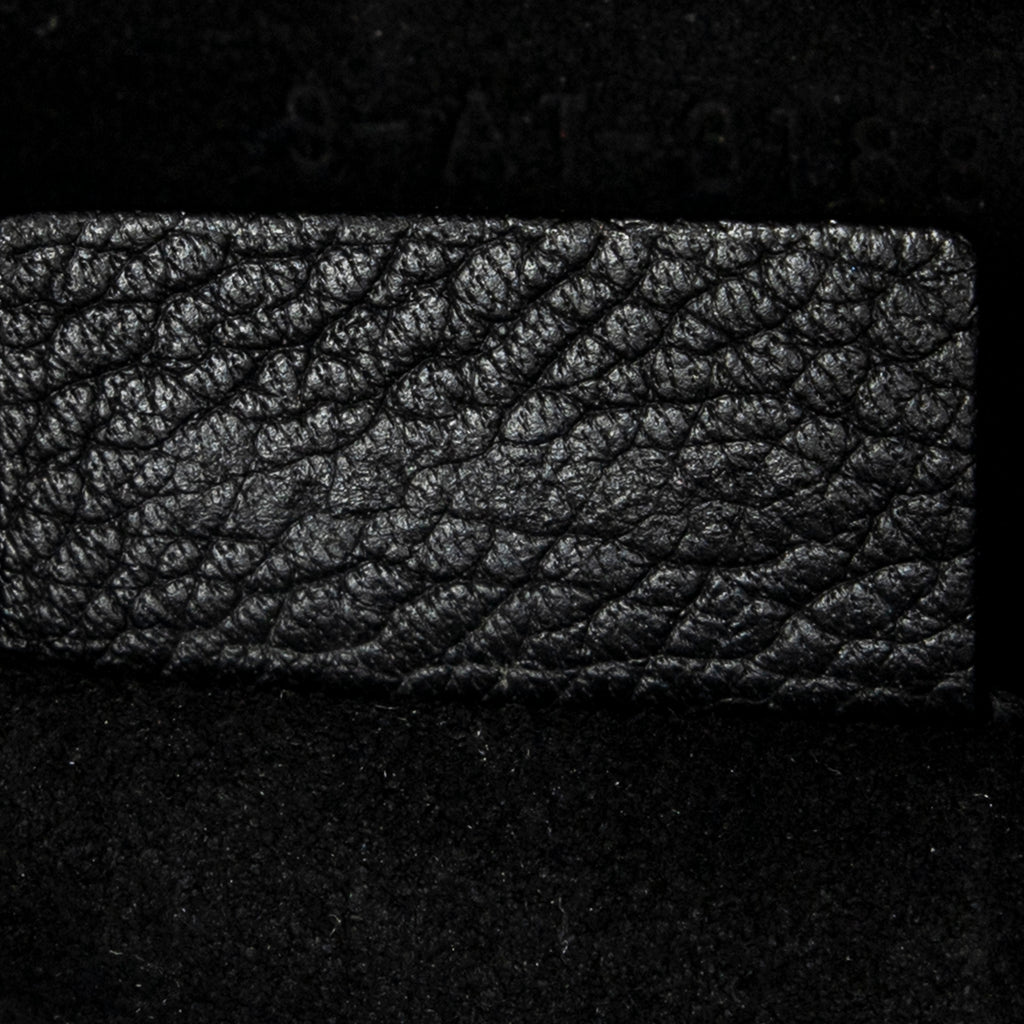 Shoulder Bag Nano Luggage Black Grained Calfskin Leather