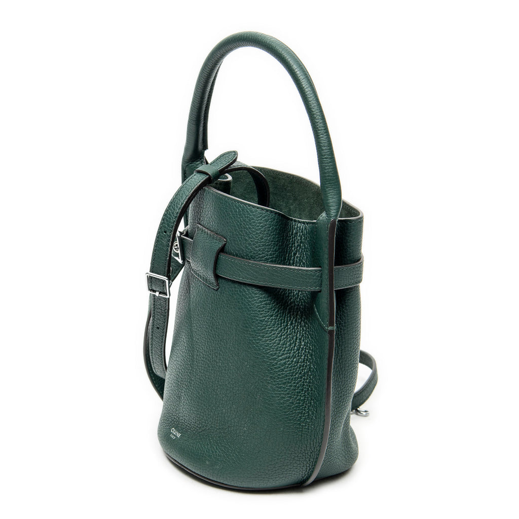 Shoulder Bag Nano Big Bag Bucket Green Grained Calfskin Leather