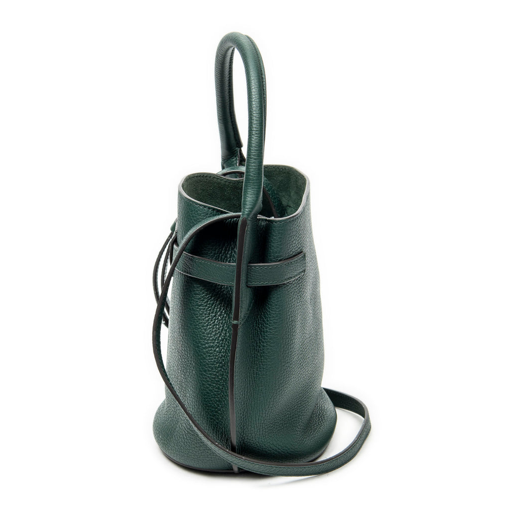 Shoulder Bag Nano Big Bag Bucket Green Grained Calfskin Leather