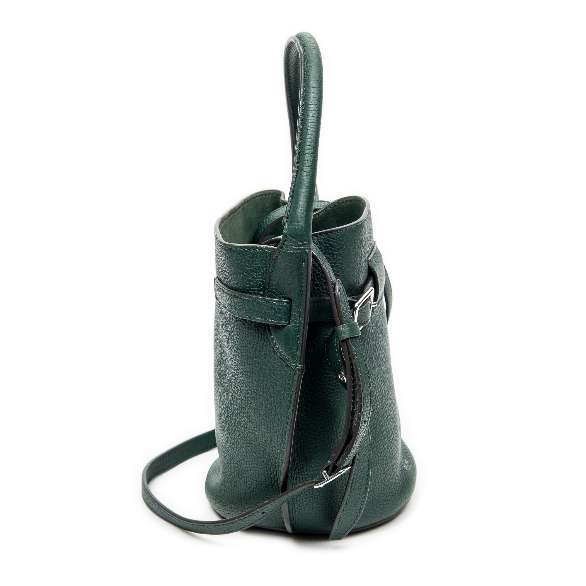 Shoulder Bag Nano Big Bag Bucket Green Grained Calfskin Leather