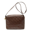 Shoulder Bag CC Ball Charm Messenger Brown Quilted Caviar Leather