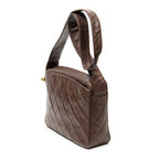 Shoulder Bag CC Ball Charm Messenger Brown Quilted Caviar Leather