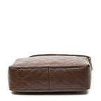 Shoulder Bag CC Ball Charm Messenger Brown Quilted Caviar Leather