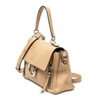 Shoulder Bag Small Faye Day Beige Grained Calfskin Leather