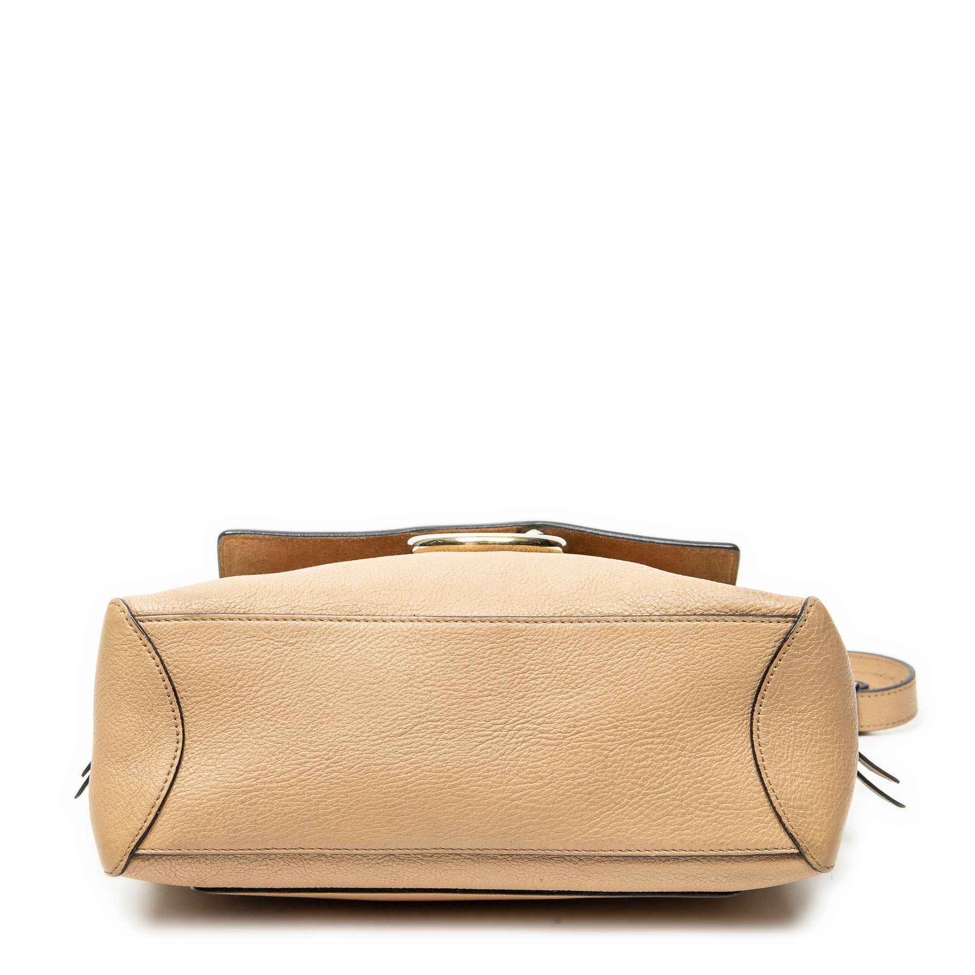 Shoulder Bag Small Faye Day Beige Grained Calfskin Leather