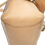 Shoulder Bag Small Faye Day Beige Grained Calfskin Leather
