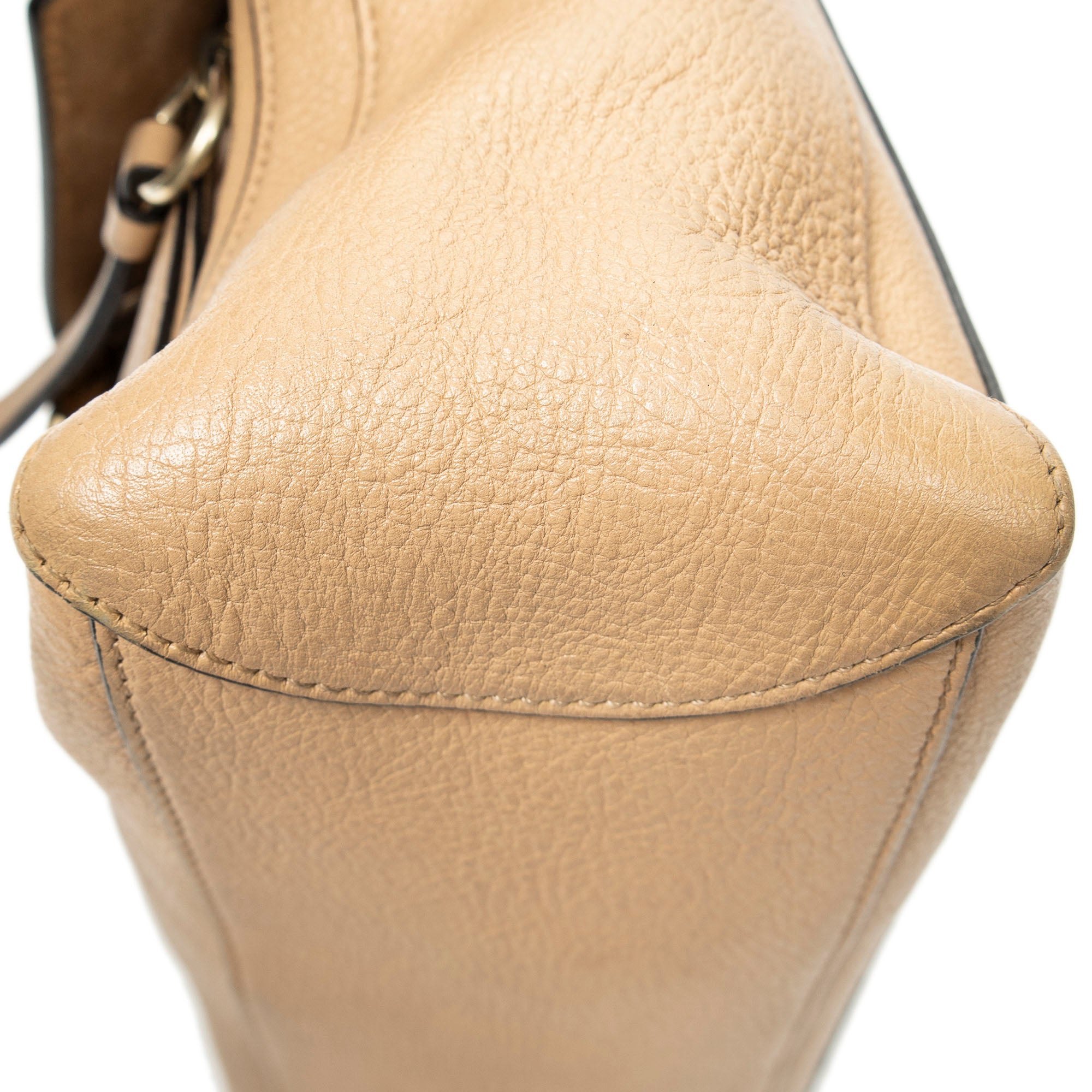 Shoulder Bag Small Faye Day Beige Grained Calfskin Leather