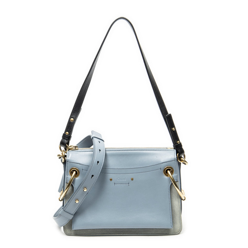 Shoulder Bag Small Roy Light Blue Calfskin Leather