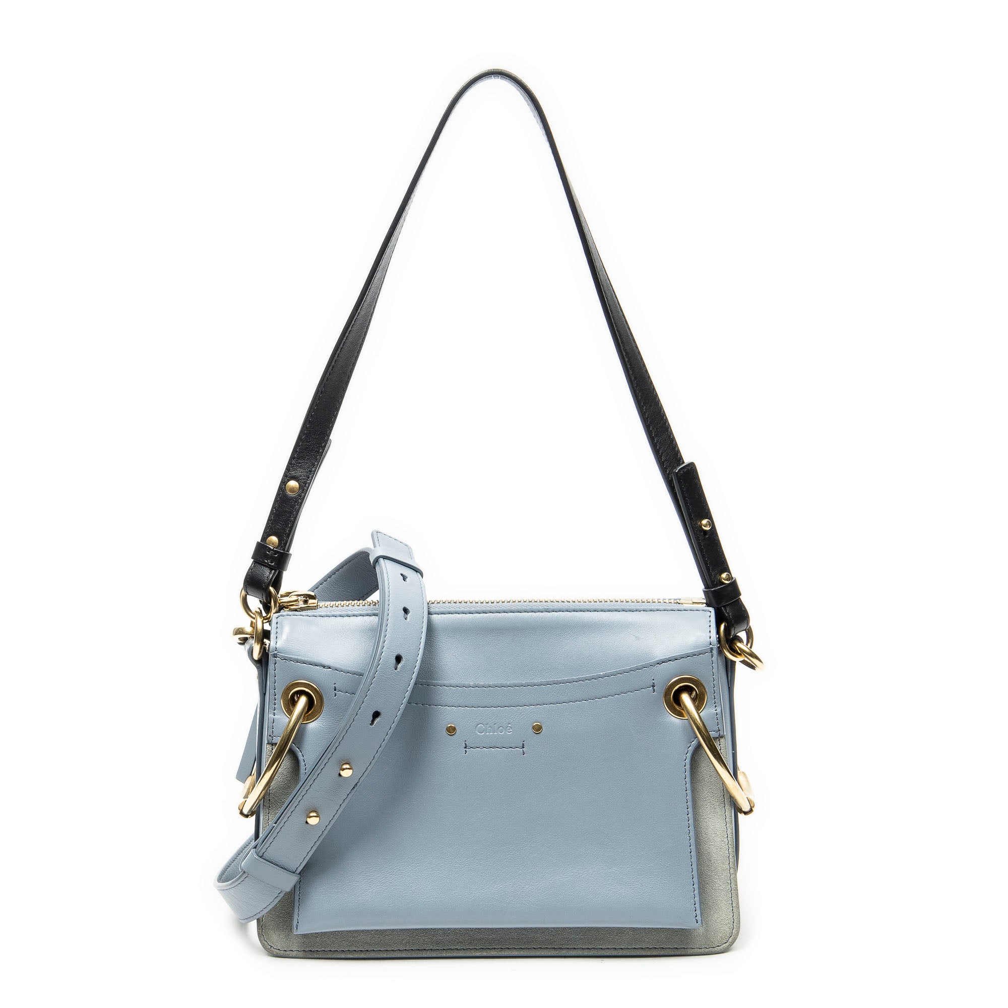 Shoulder Bag Small Roy Light Blue Calfskin Leather