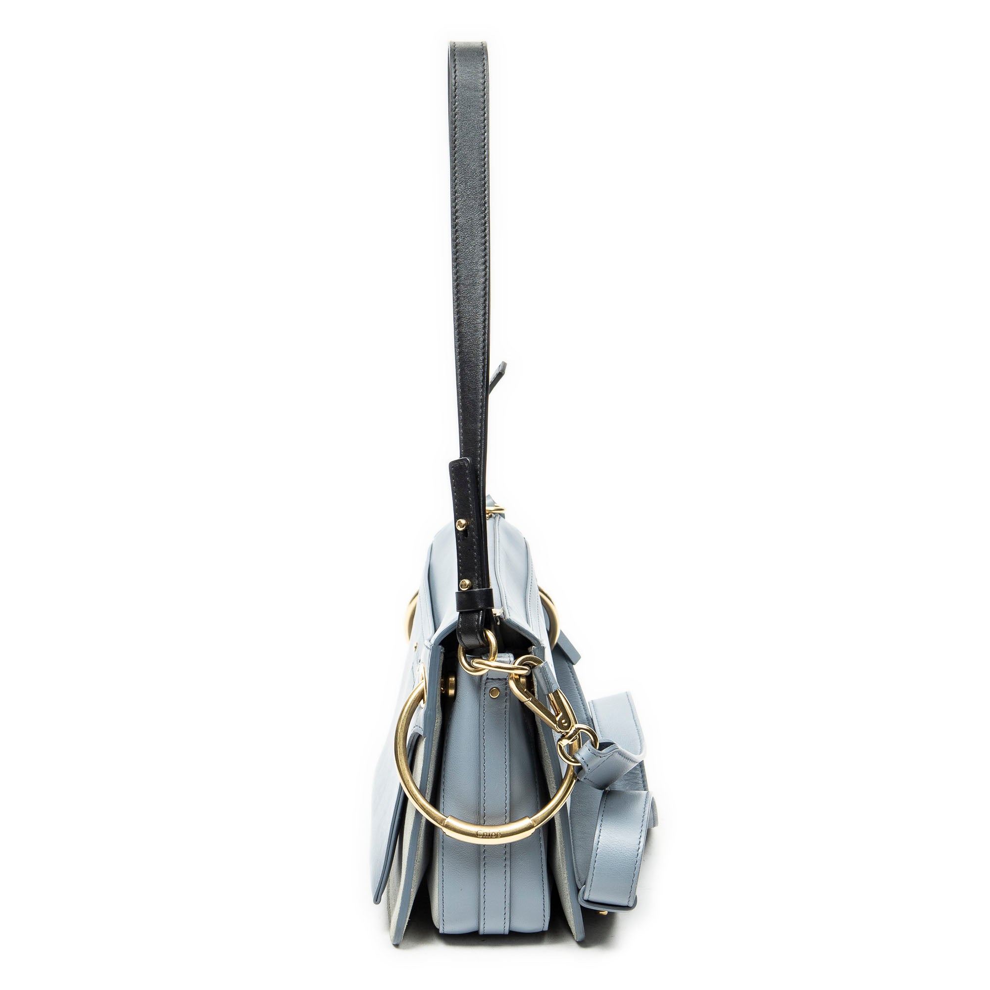 Shoulder Bag Small Roy Light Blue Calfskin Leather