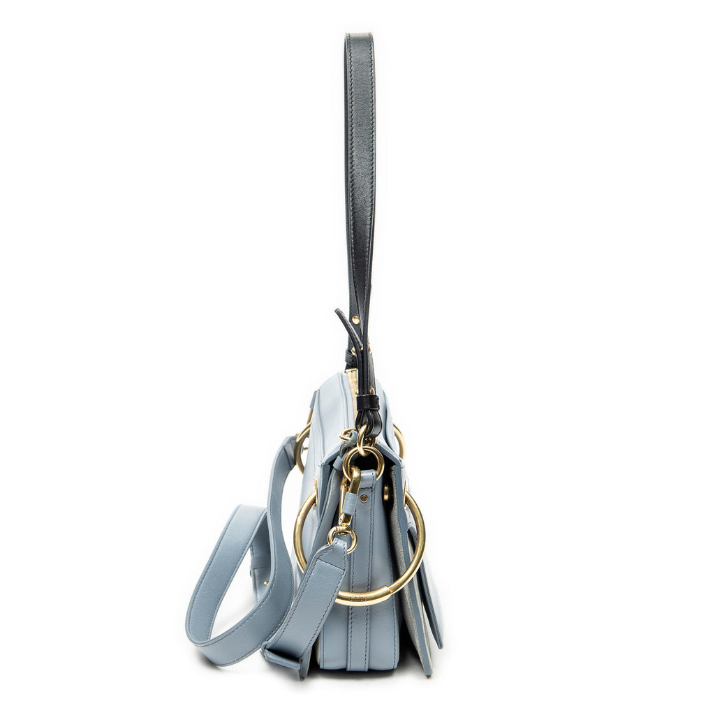 Shoulder Bag Small Roy Light Blue Calfskin Leather