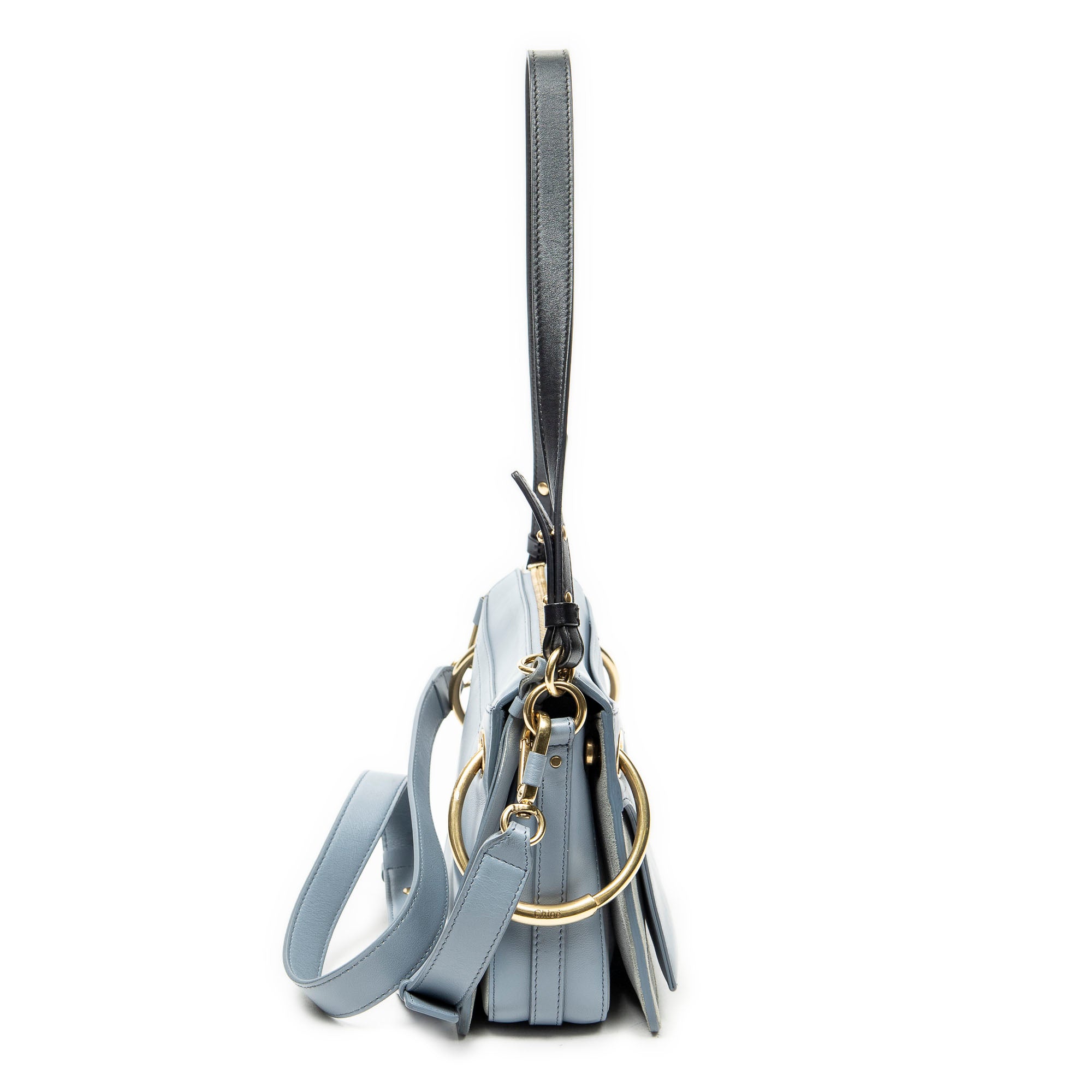 Shoulder Bag Small Roy Light Blue Calfskin Leather