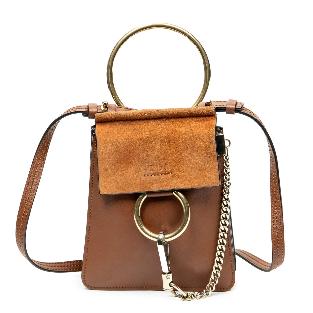 Shoulder Bag Small Faye Bracelet Bag Brown Calfskin Leather