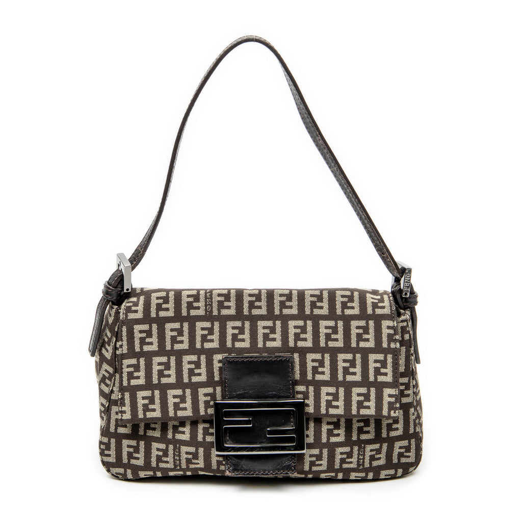 Shoulder Bag Mini Baguette Brown Zucchino Canvas