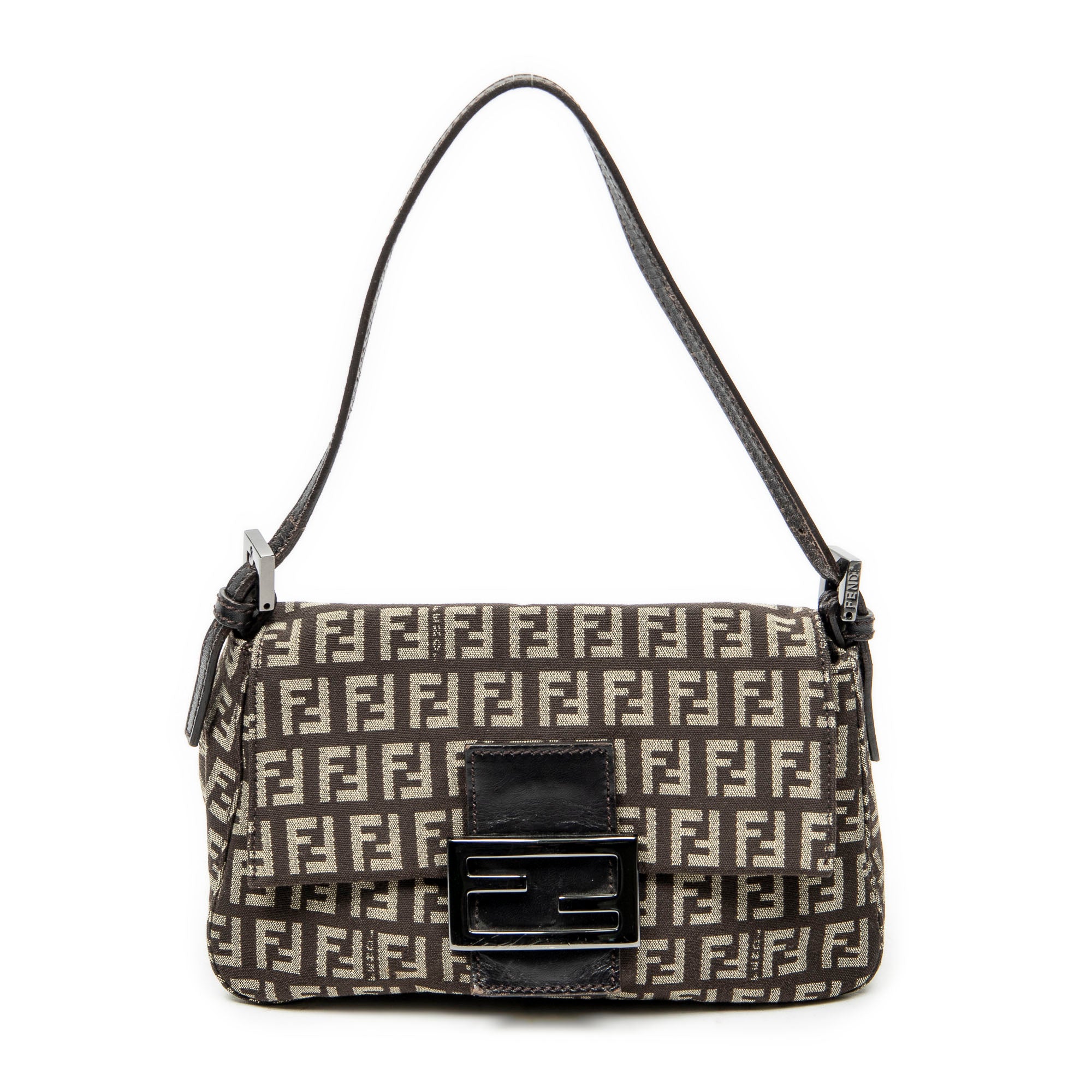 Shoulder Bag Mini Baguette Brown Zucchino Canvas