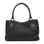 Shoulder Bag Horizontal Jacquard Tote Black Monogrammed Canvas