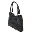 Shoulder Bag Horizontal Jacquard Tote Black Monogrammed Canvas