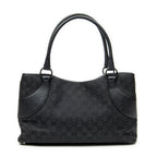 Shoulder Bag Horizontal Jacquard Tote Black Monogrammed Canvas