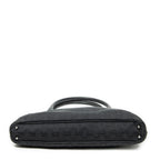 Shoulder Bag Horizontal Jacquard Tote Black Monogrammed Canvas