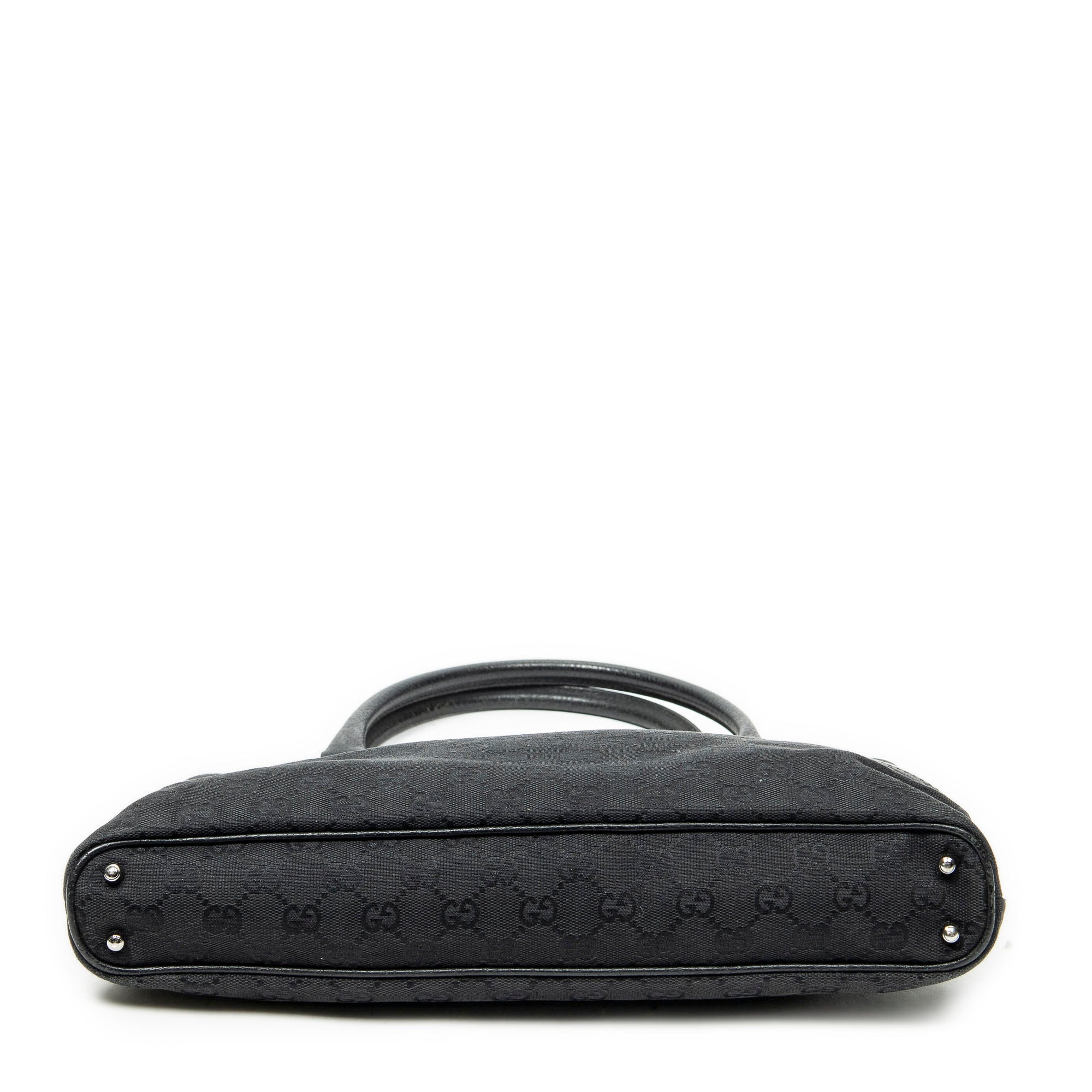 Shoulder Bag Horizontal Jacquard Tote Black Monogrammed Canvas